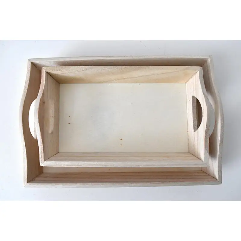 Set of 2 Small Wooden Trays Wedding Dessert Bar/Reception Table