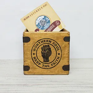 Custom Cheap Single Wooden Crate Records Retro Soul wood gift box