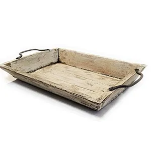 Solid Hardwood Ottoman rustic oversized19 inch square table tray
