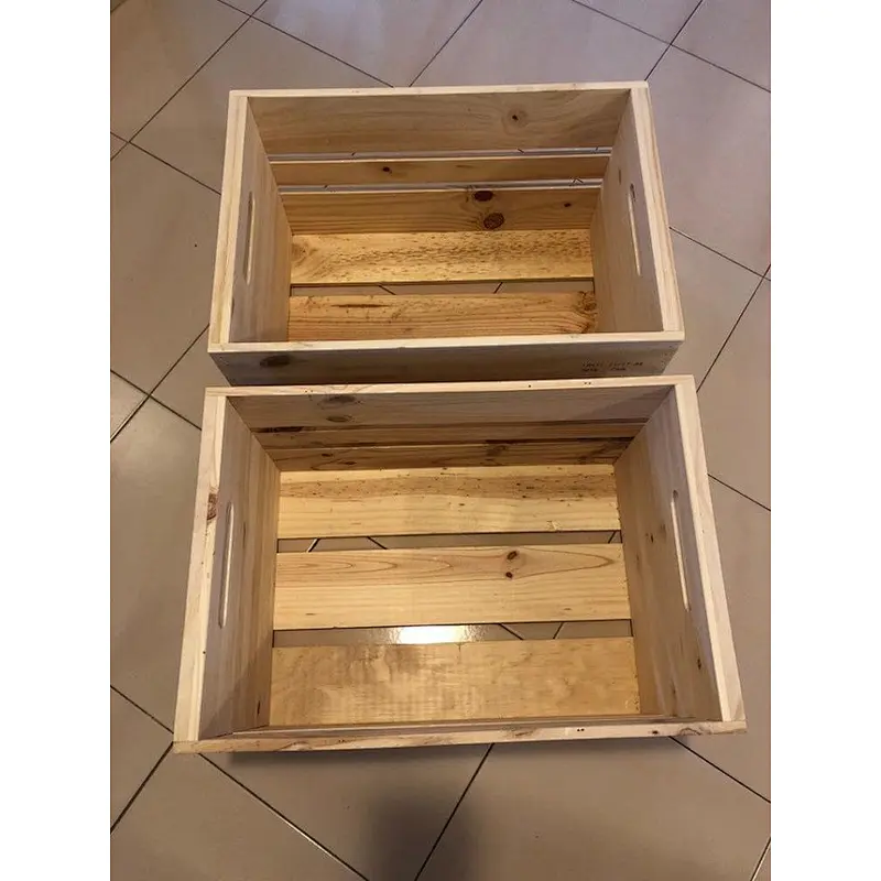 Rustic wholesale unfinished personalized customized big decoration  cheaper  retro style with handles storage   two wooden boxes