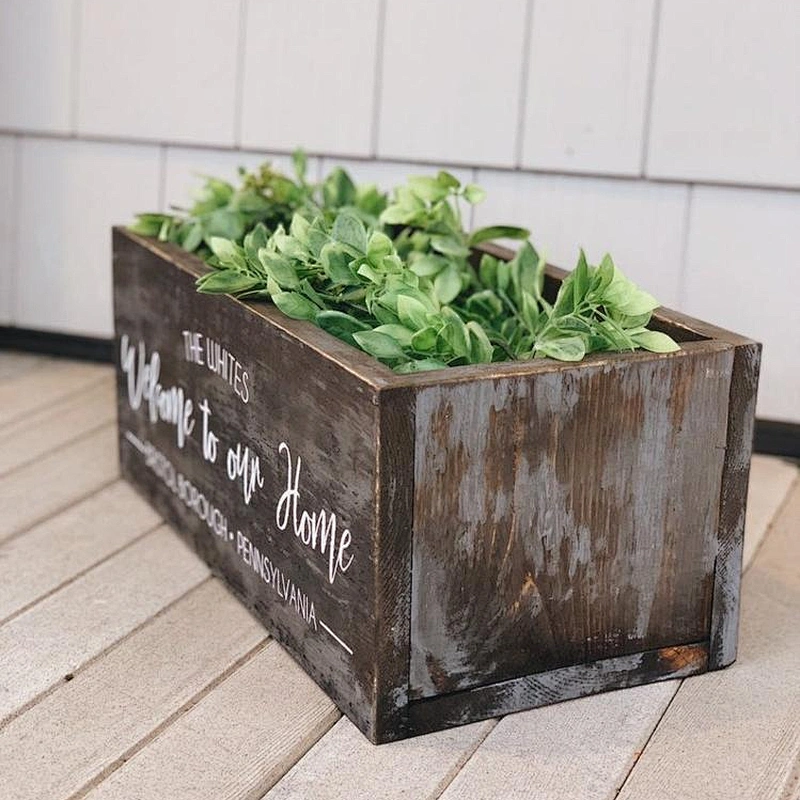 Centerpiece | Farmhouse Wooden Box | Rustic Flower Box | Welcome to our Home Boxes