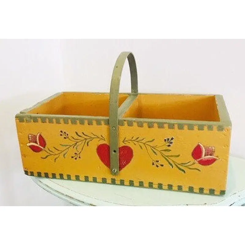 Farmhouse wooden basket Crates, Hand painted wooden Crates, Vtg wooden basket  Crates
