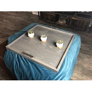 MODERN Ottoman Tray Oversized Wooden Tray  Square Coffee Table Tray