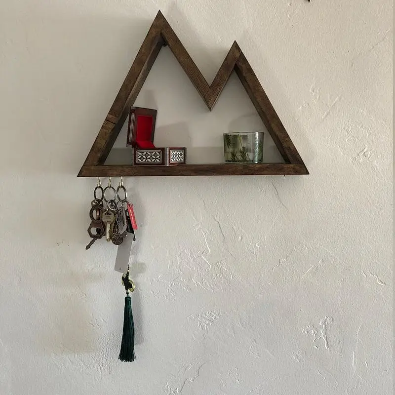 Mountain Shelf Key Holder Rustic Mountain Key Holder for house keys