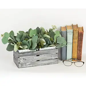 Rustic Farmhouse Centerpiece Decorative wooden crate Wooden box with ropes White crate box Vintage crate Retro Gift