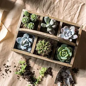 RusticReach Wooden box basket with Carry Handle-Wooden Planter Box