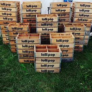 Lollipop Vintage Soda Crate Storage Box wooden crates custom wood crate storage unfinished wood crates wholesale