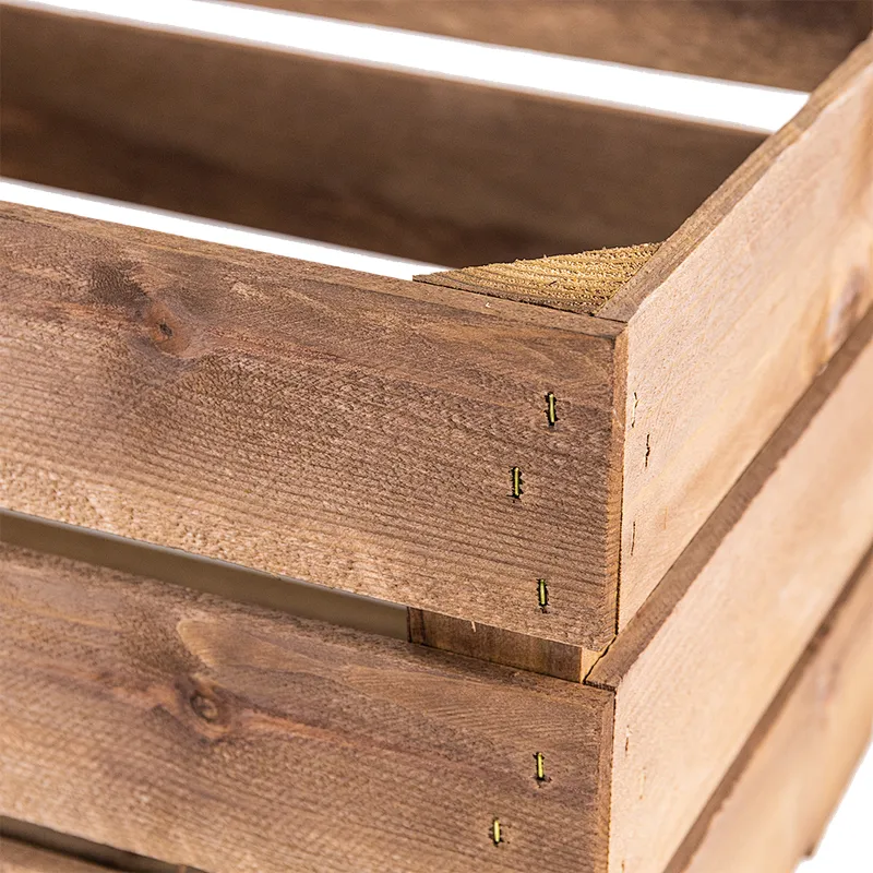 Large Rustic Wooden Vegetable Fruit Crate For Sale Wooden Fruit Box Wood storage box