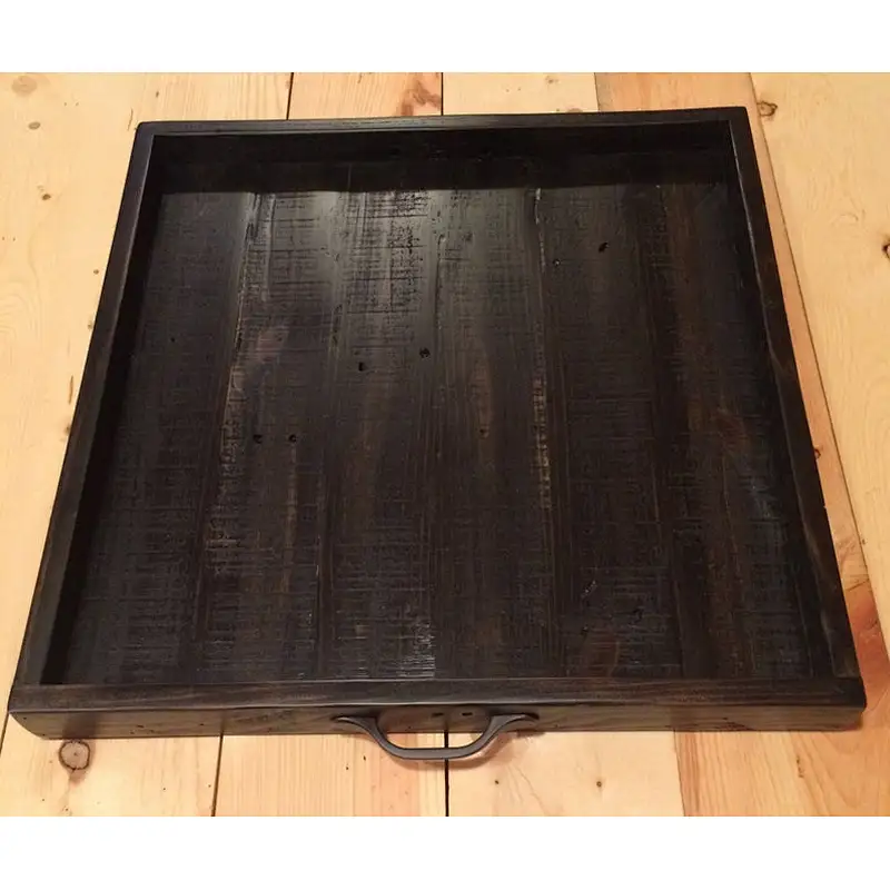 Small Wood Tray Farmhouse Decor Table Decor 23x23x4cm wood tray