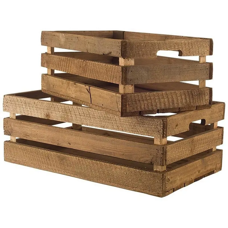2019-Advertising crate, garden crate,Wooden Decorative Boxes (Set of 2)