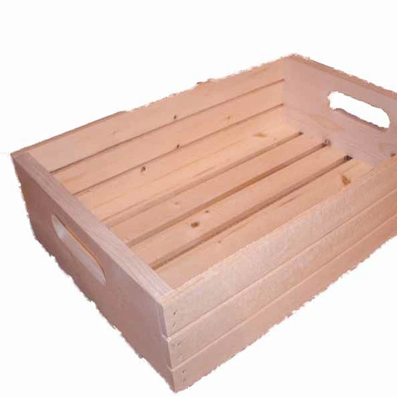 Wood storage crate, slatted wood crate 2020