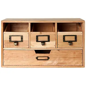 Rustic Brown Wood Desktop Office Organizer Drawers,decoration wooden box,wooden boxes
