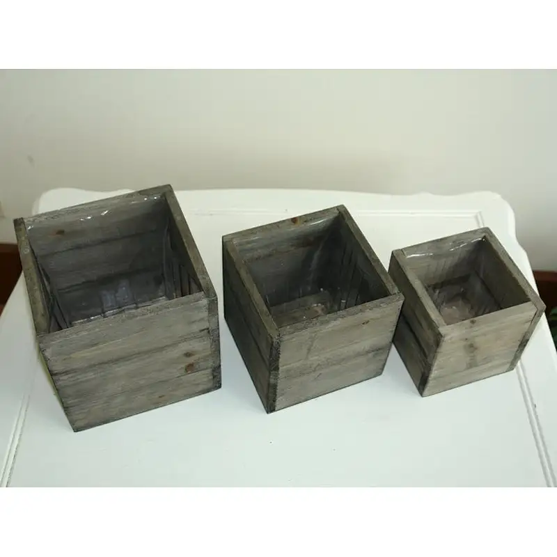 wooden box wedding centerpiece decor planter box
