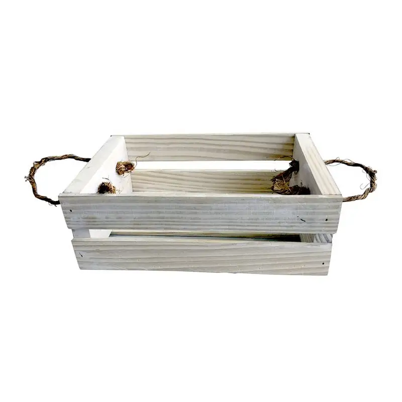 Personalized Vegetable crate,advertising crate, garden crate, off white with rope handles and chalkboard to label