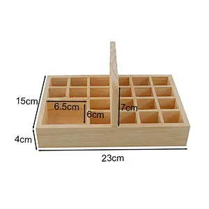 21 Grid Wooden Essential Oil Box  Wood Storage Case