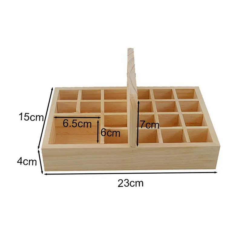 21 Grid Wooden Essential Oil Box  Wood Storage Case
