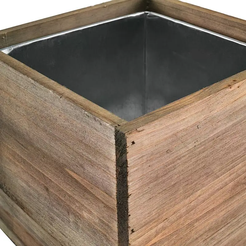 Wood Box Wood Planters Flower Wood Box with Removable Zinc Liner