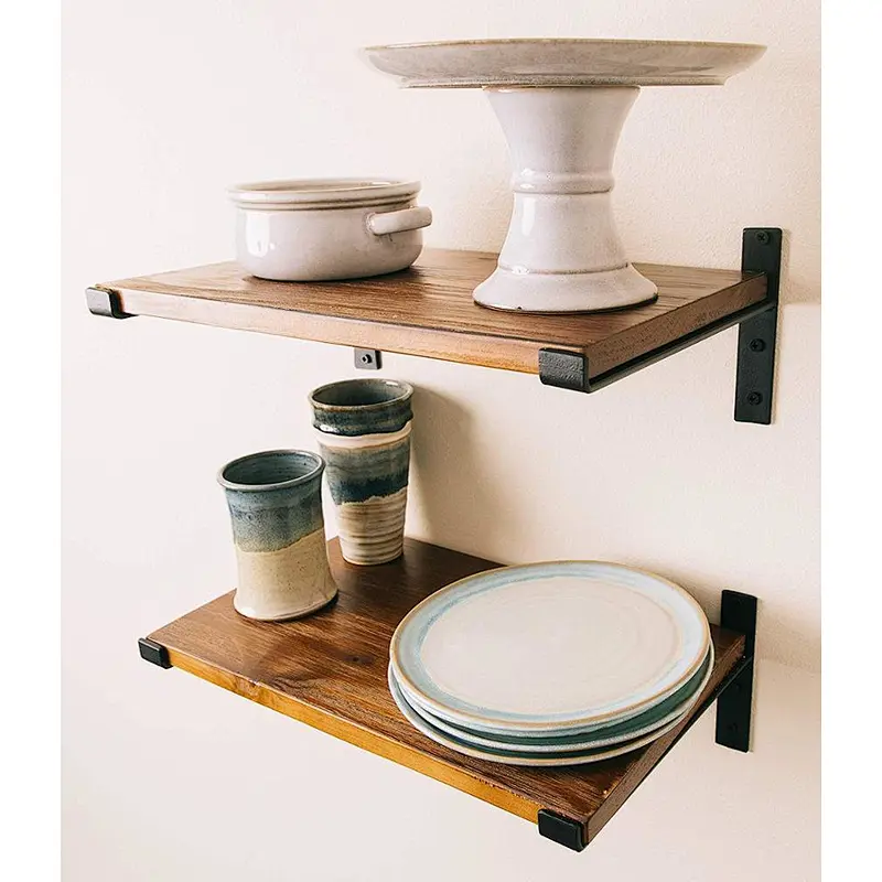 Home Decor Rustic Floating Shelves: Industrial Wall Mounted Shelving, Real Farmhouse Wood Shelf, (Dark Pine) Shelf
