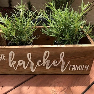 Personalized Wood Planter Box