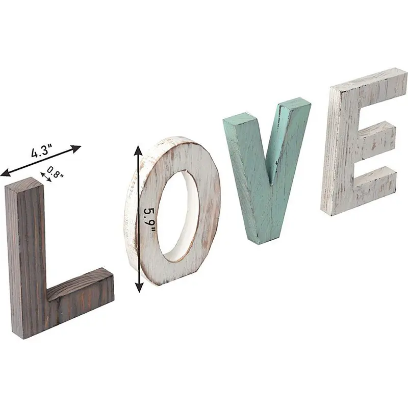 Rustic Wood Dream & Love Signs Home Decor  Freestanding Wooden Letters Cutouts for Home Decor| Multi-Color Wooden Signs