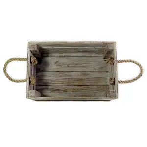Wooden crate with ropes