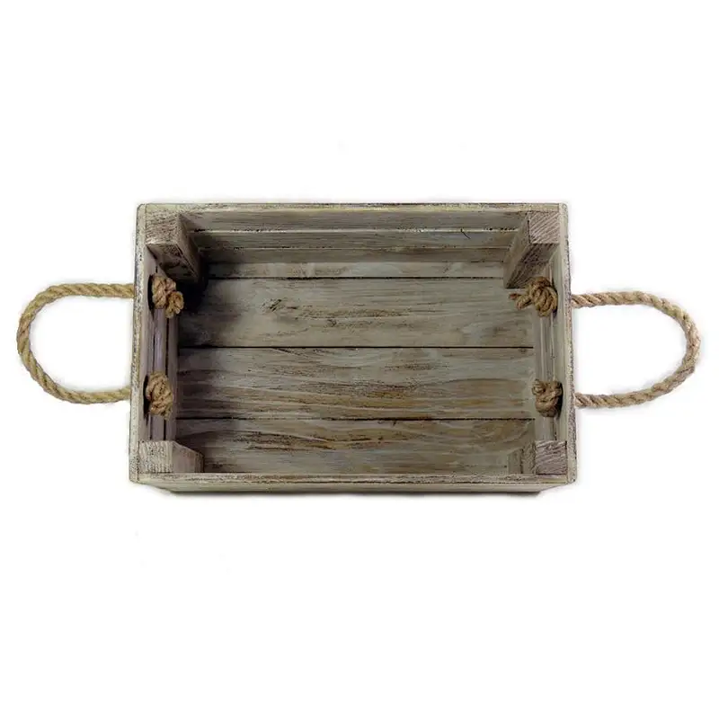 Wooden crate with ropes