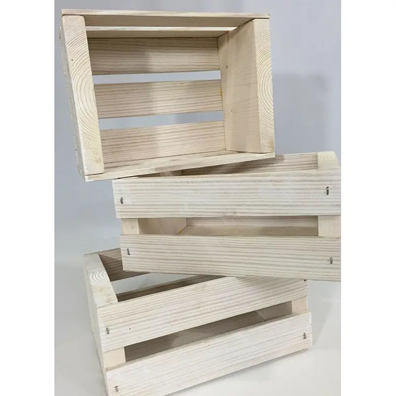 Pine Crate Wooden Box Rustic Storage Wood or Centerpiece Decor Antique  Ufinish