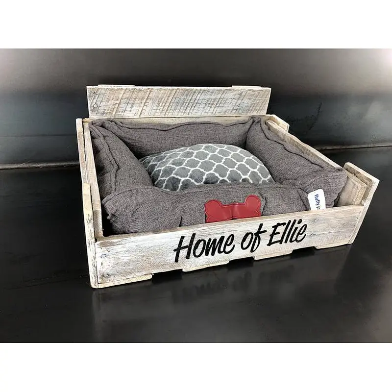 Pet house or bed/modern indoor dog house- Dog Kennel Furniture-Personalized Pallet Dog Bed in whitewash