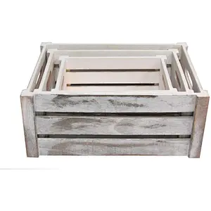 Wooden crate box shabby chic wooden crate wooden crates grey
