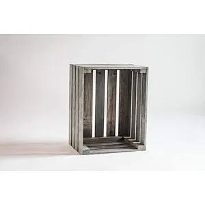 Antique Gray Stained Rustic Wood Crate-Elemantries Keeper & Mover | Fruits & Vegetables