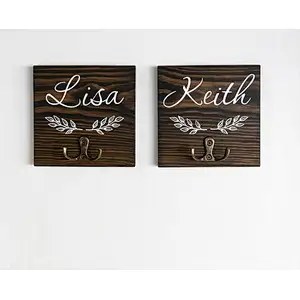 wood  wall key holder custom key hooks personalized  custom key hanger