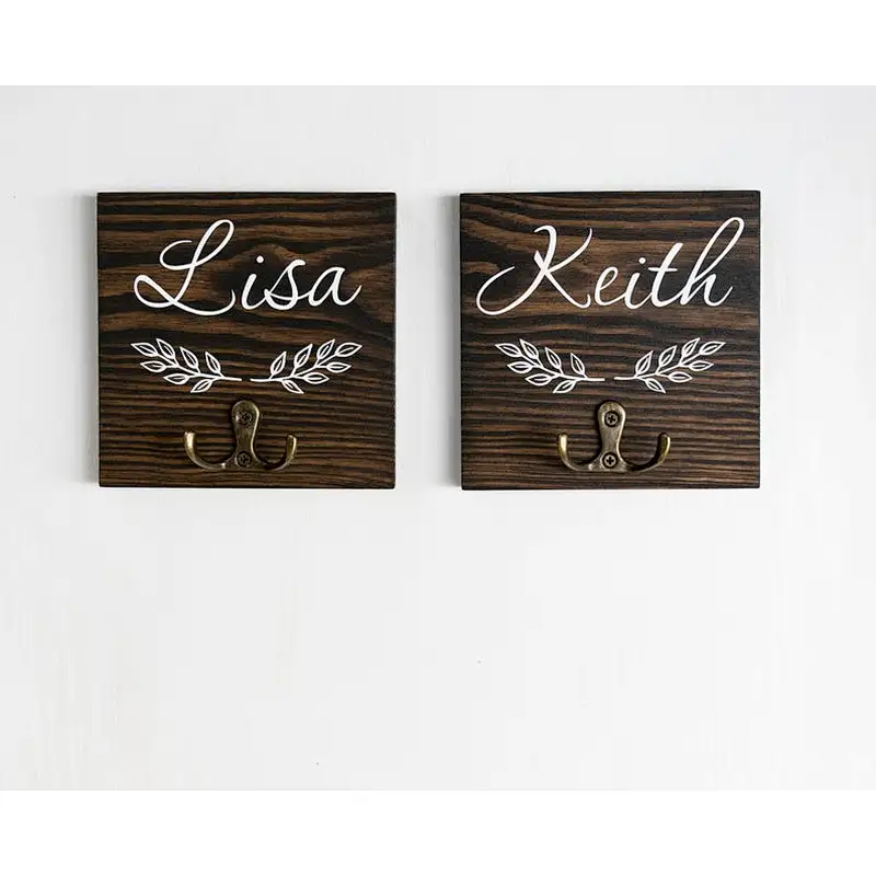 wood  wall key holder custom key hooks personalized  custom key hanger