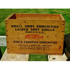 Western Cartridge Co. Super X Ammo Wood Crate Box 12 GA Shotgun Shells