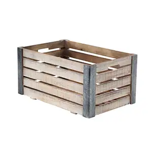 Set of 3 Wooden Pallet Box Planters - Off-white