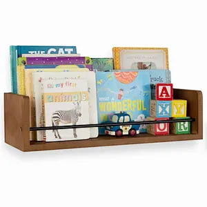 Wooden Shelf with Towel Bar  Organize  Store  and Display Items While Hanging a Towel Plank Shelf