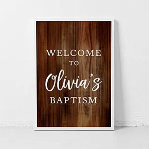 Personalized Extra Large Wedding Easel Board Party Sign,12x18-inch , Dark Rustic Wood, Your Text Here, 1-Pack, Custom
