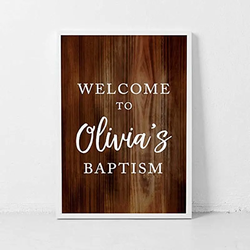 Personalized Extra Large Wedding Easel Board Party Sign,12x18-inch , Dark Rustic Wood, Your Text Here, 1-Pack, Custom
