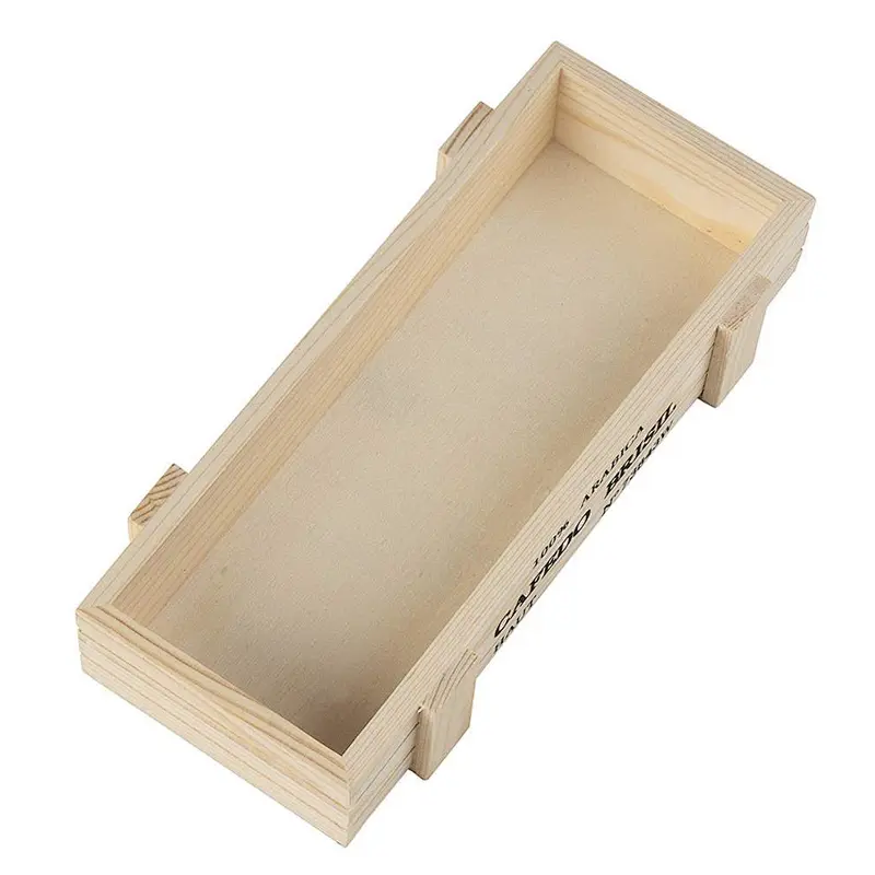 Wooden Succulent Plant Trough Box Flower Pot Container for Home Window Centerpiece Display
