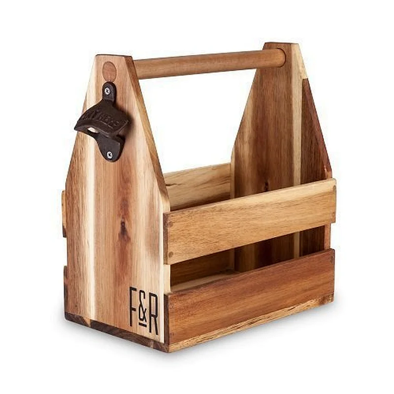 Farmhouse Home Decor Wood Beer 6 pack Carrier, Caddy, Holder, Tote,Bottle Carrier