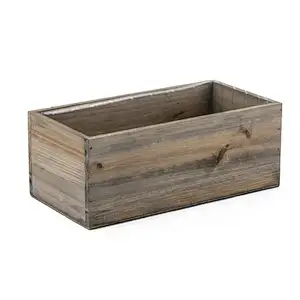 Rustic Farmhouse Wood Planter Box With Plastic Liner