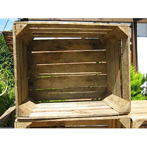 Rustic personalized customized Home decoration unfinished wholesale cheaper big 3 x Vintage Rustic European Wooden Apple Crates
