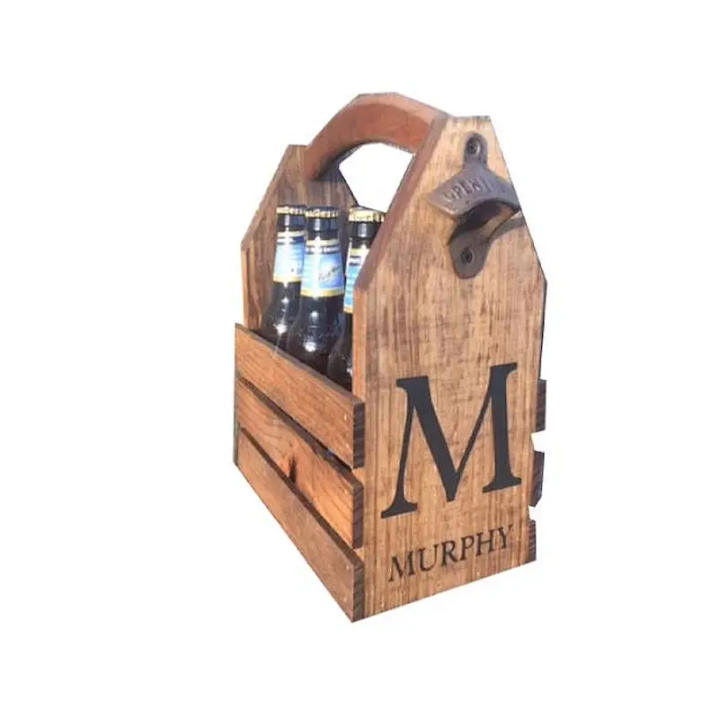 2019 Rustic 6-pack beer bottle carrier customized