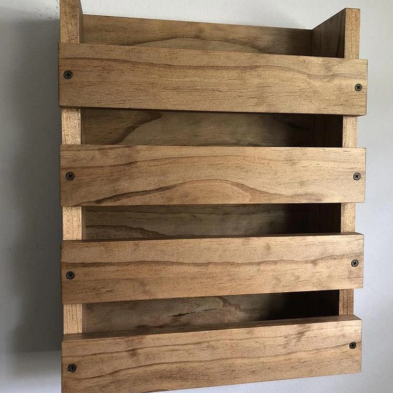Restaurant Wood Wall Mounted Menu Rack Holder, Office Paper Organizer Wall-mounted Rack Shelvesfloating shelves wall mounted