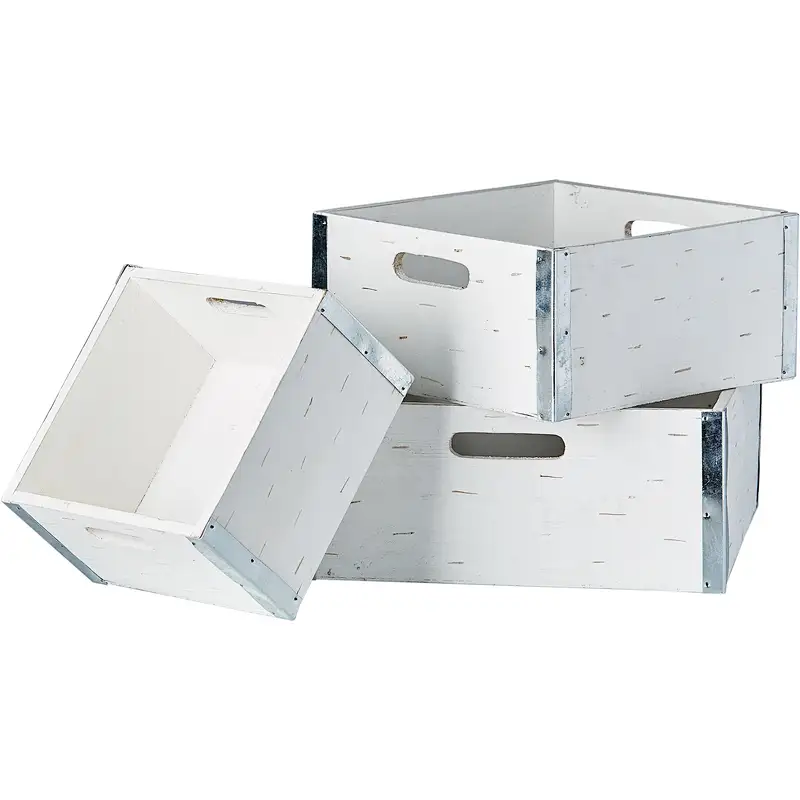 Personalized Vegetable crate, garden crate, Set of 3, White,wooden boxes