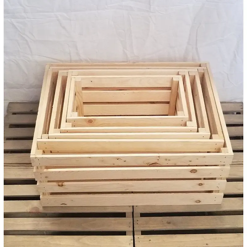 Nested Wood Crates - 3 piece, Medium, Large, X-Large, Rustic Stain or Unfinished, Storage, Decoration
