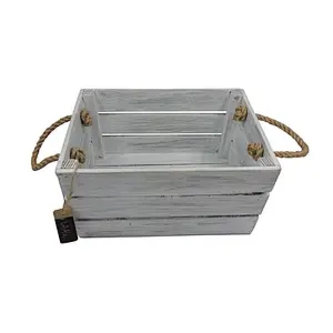Rustic Decorative-Wooden box- Wooden crate with ropes Wood Vintage crate Retro Gift Crate Box