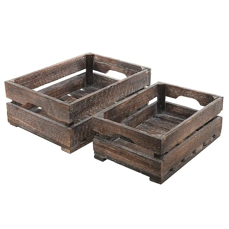 Rustic wooden storage crates wooden crates for fruits and vegetables cheap wooden wine crates customized
