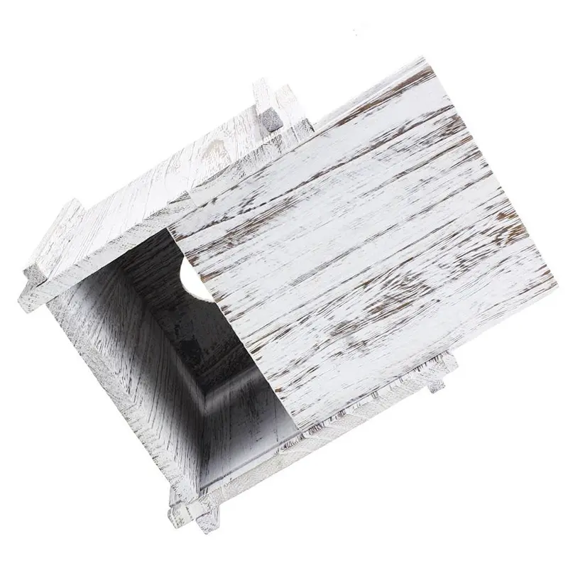 Tissue Box Cover Square Tissue Holder Wooden Rustic Torched Bathroom Facial Tissue Dispenser With Slide-Out Bottom Panel