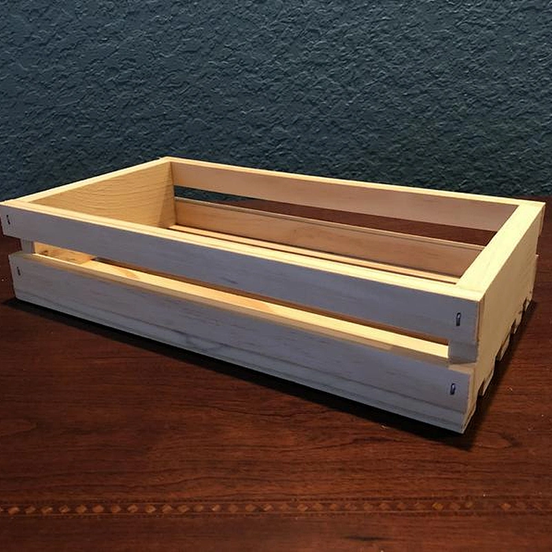 Rucstic personalized customized  unfinished  wholesale handrcrafts Small Plant Flat Wooden Crate  Flower Planter, Small Crate,