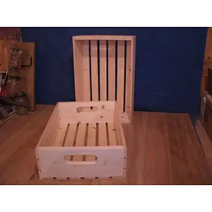 Wood storage crate, slatted wood crate 2020